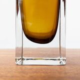 Mid-century minimalist amber coloured glass vase, 1960s.