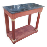 Console in old Empire style with a wooden frame and marble top.