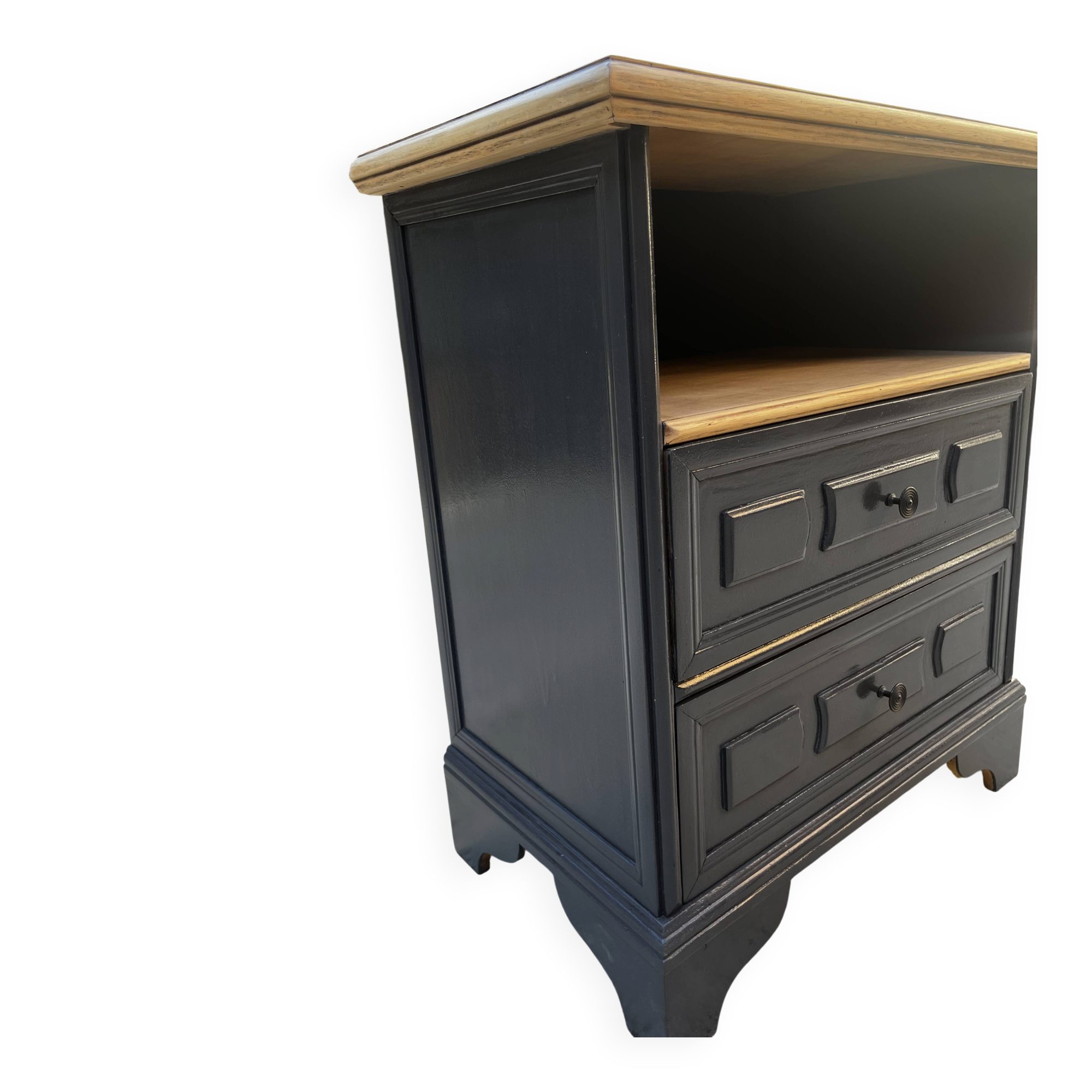 Reworked antique bedside table