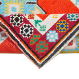 Handmade unique oriental orange runner rug 82 cm x 375 cm