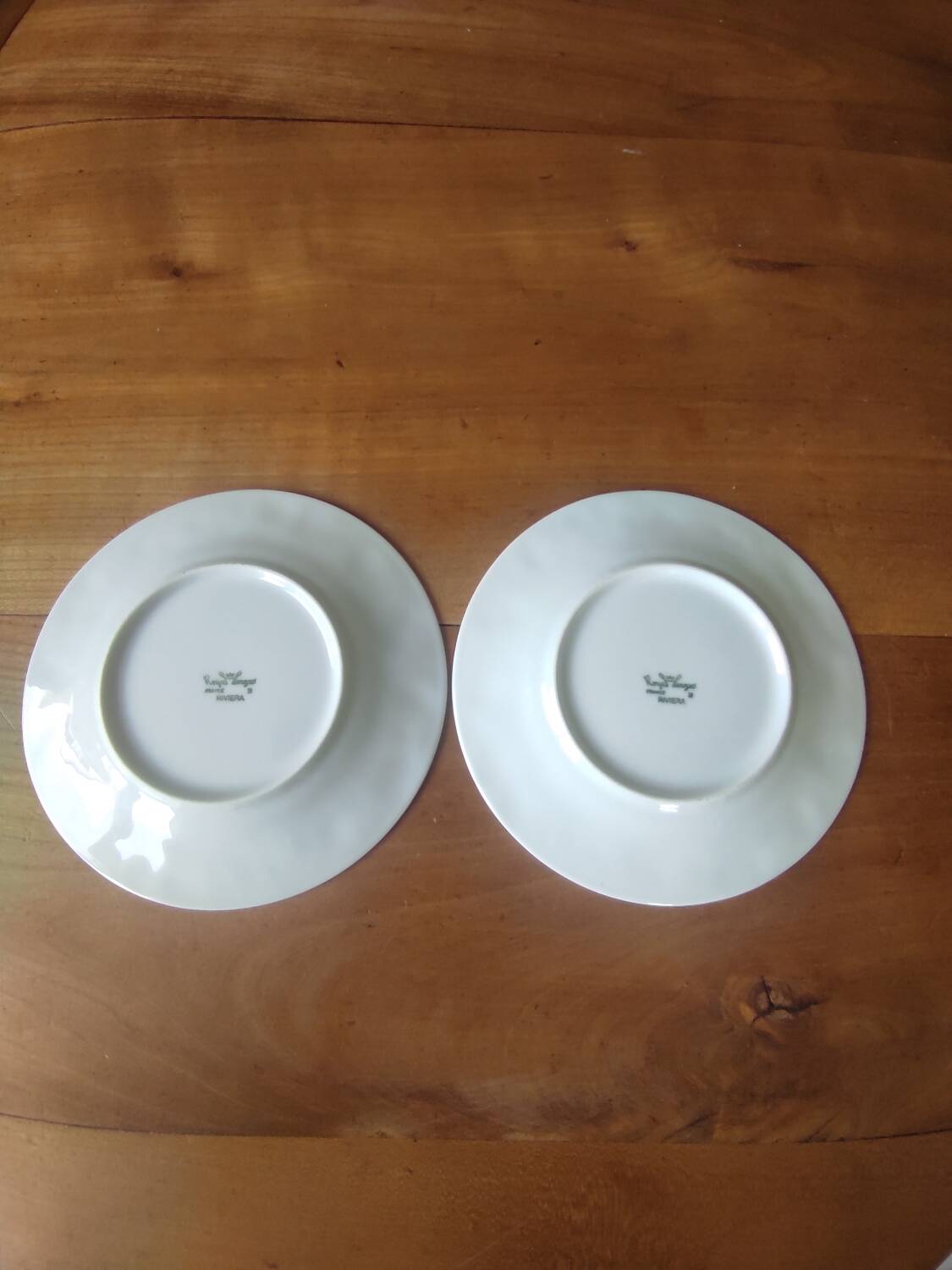 Set of 2 Limoges porcelain plates with Riviera decor