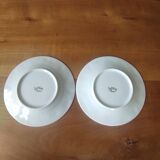 Lot de 2 assiettes porcelaine Limoges décor Riviera