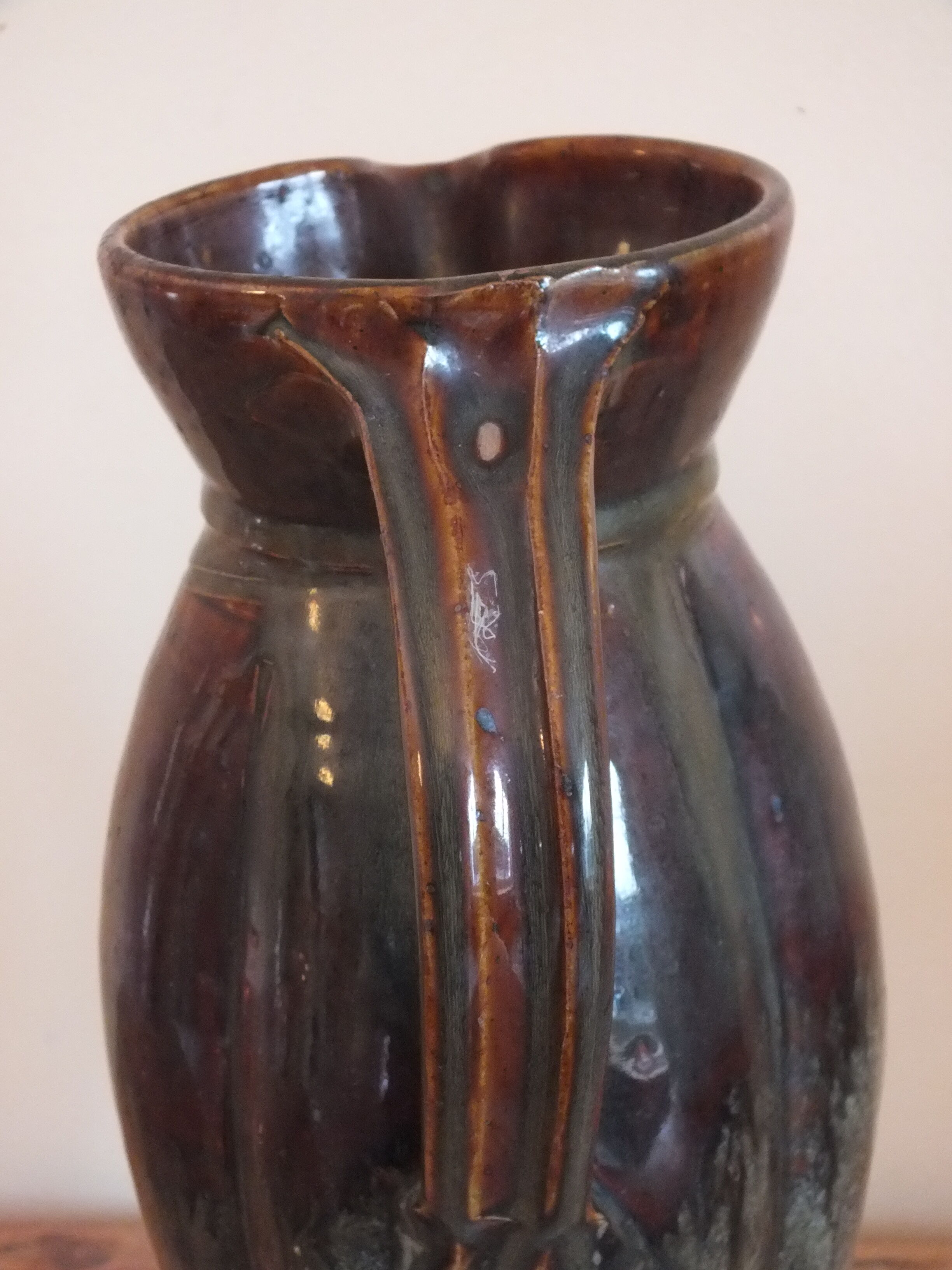 Glazed pitcher - ceramic probably signed Japan