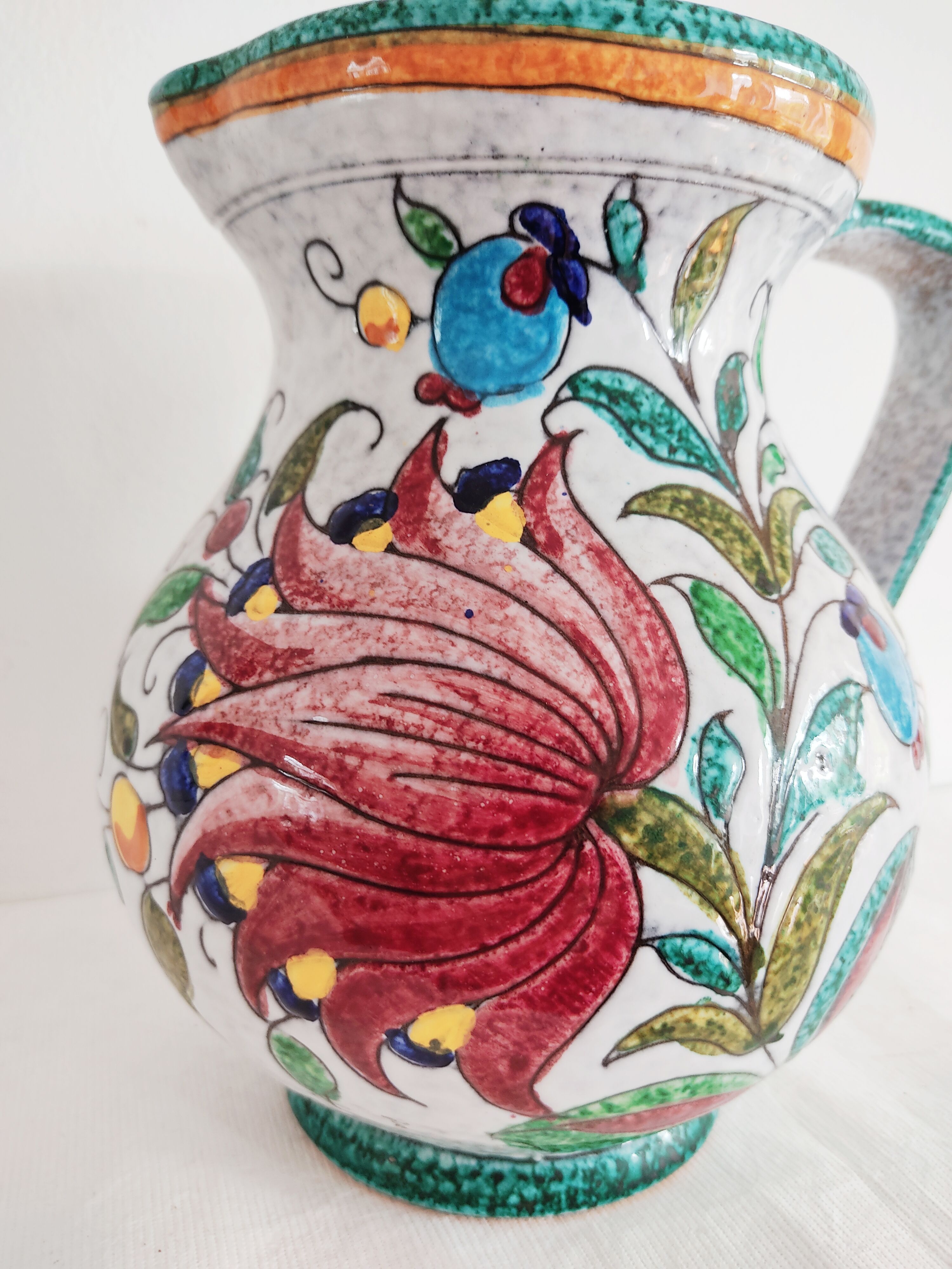 Italian jug in Longwy style