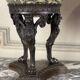 Pair of marble spheres on bronze tripods, 19th century
