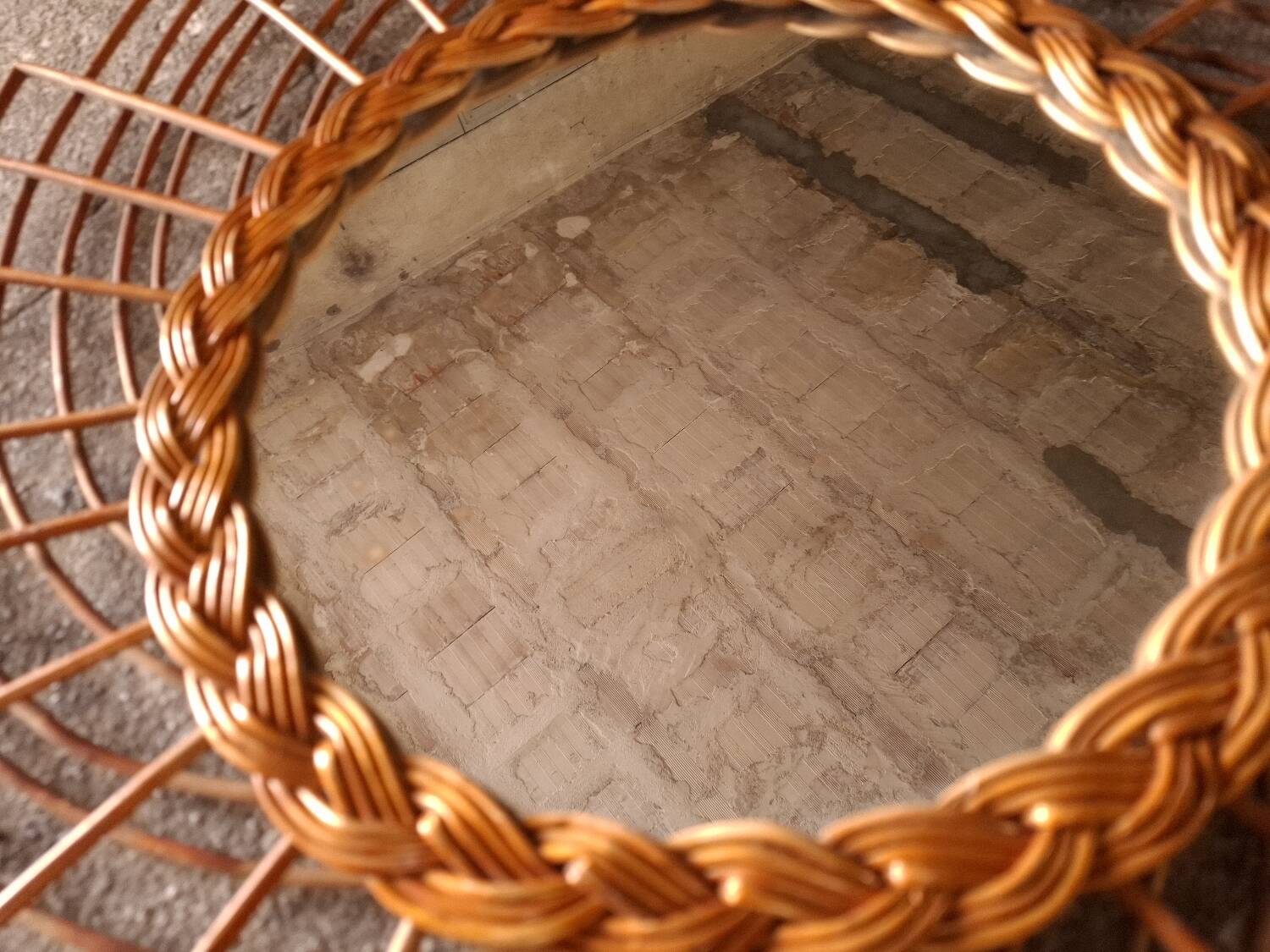 Vintage rattan mirror