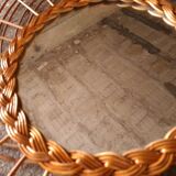 Miroir en rotin vintage