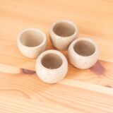 4 Bougeoirs en grès gris