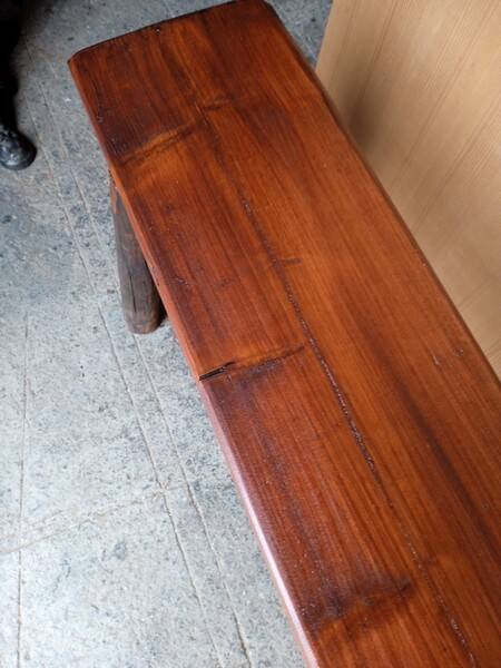 Bench 101 cm old patinated solid wood