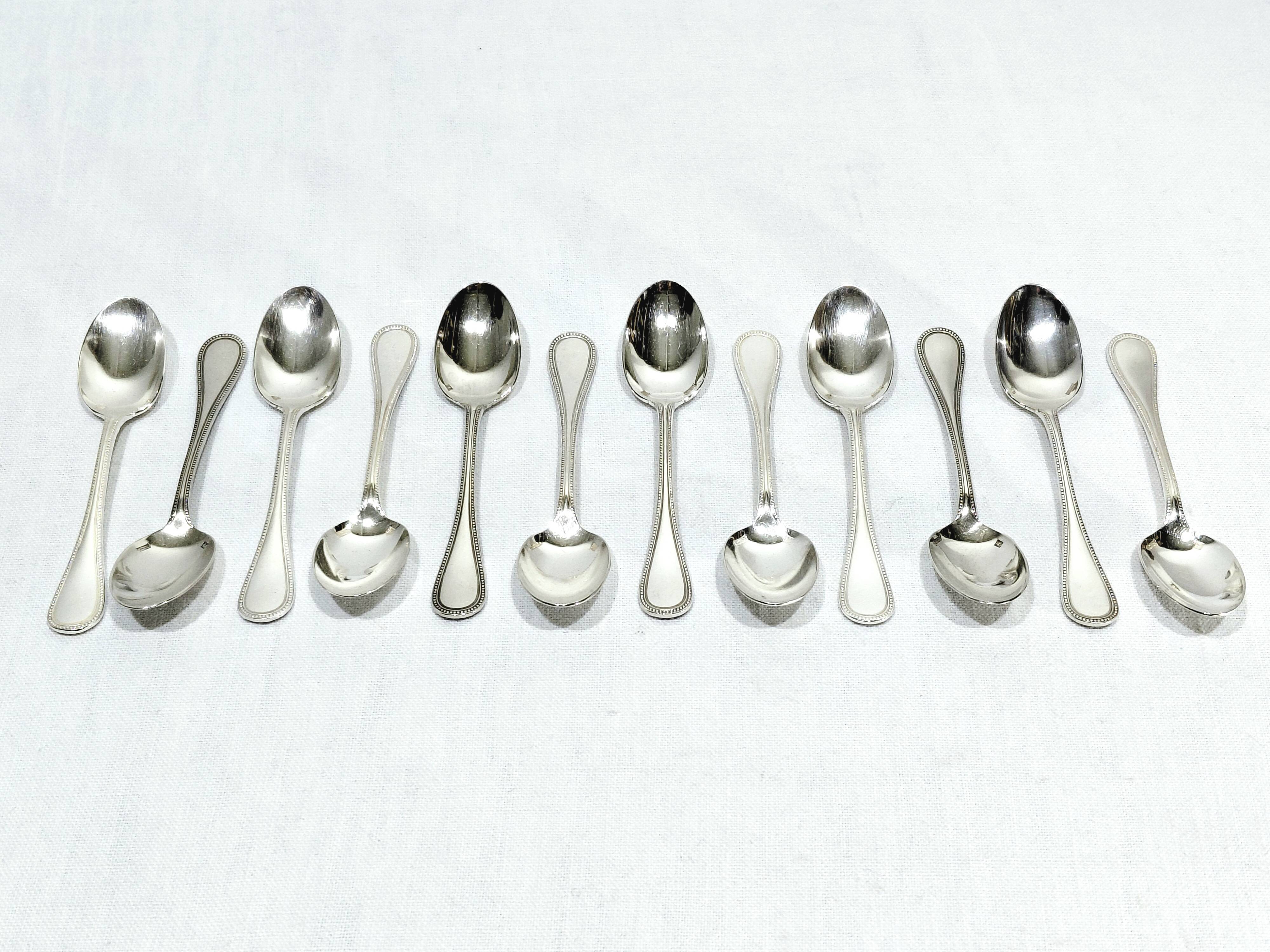 Christofle - 12 Moka spoons Pearls