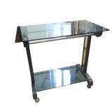 Carrello con ripiani fumé, anni '60