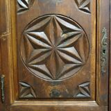 Carved pine sideboard, mountain folk art, 1950s