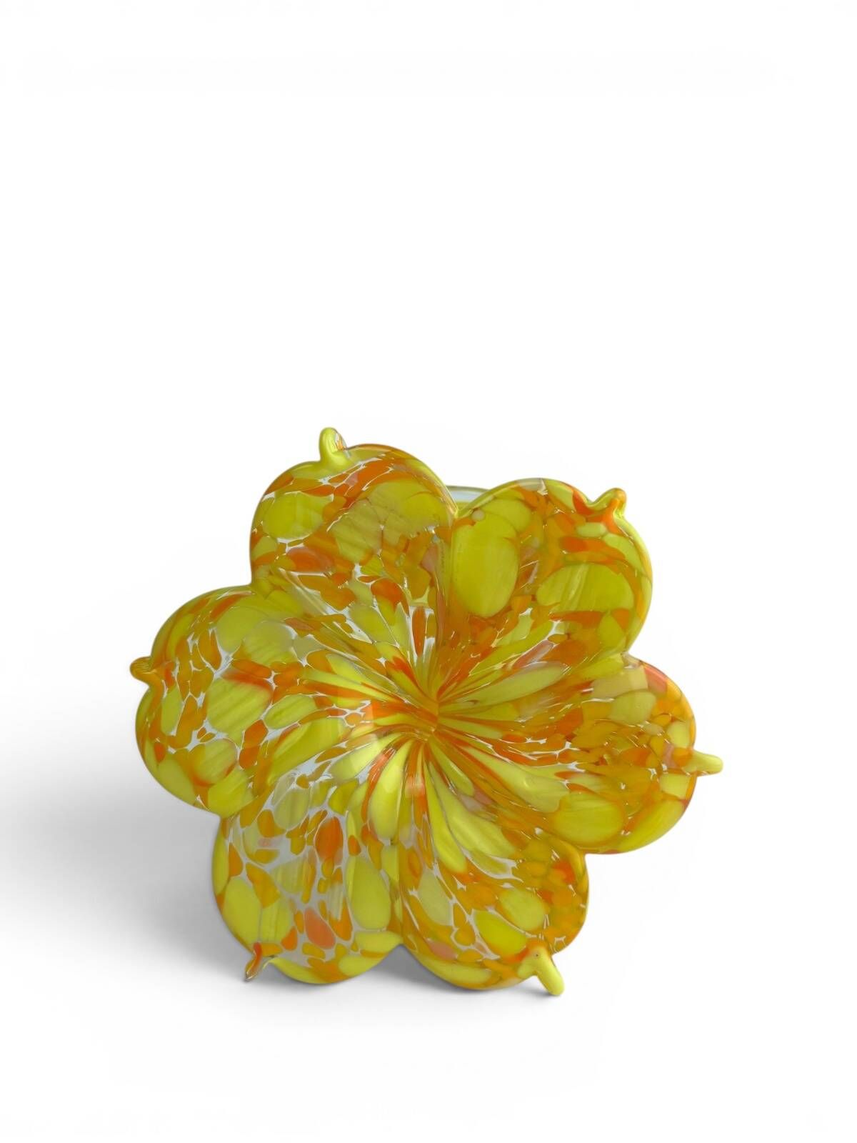 Pair of flower candle holders handmade in Italy.