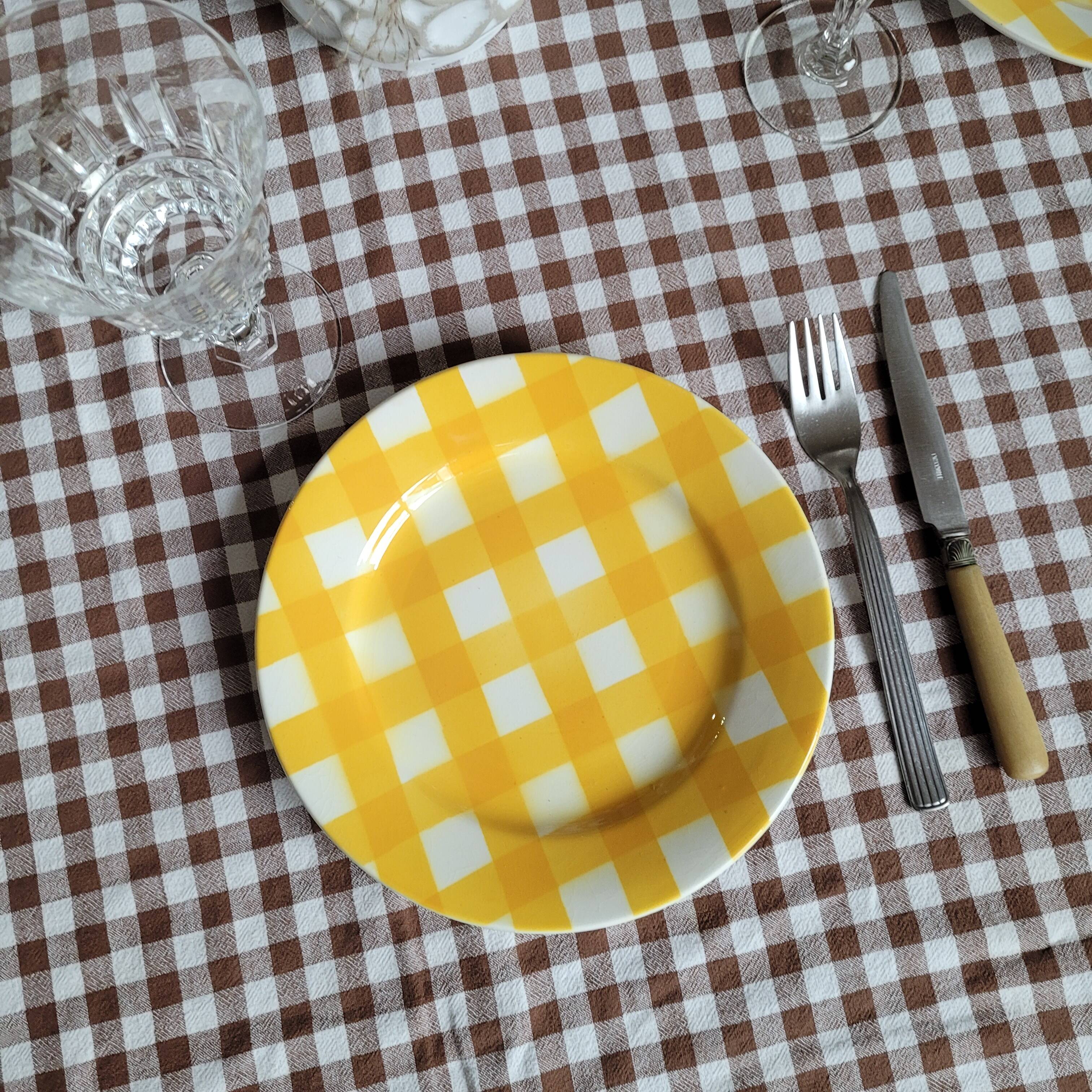 La Redoute x Selency set of 4 yellow dessert plates