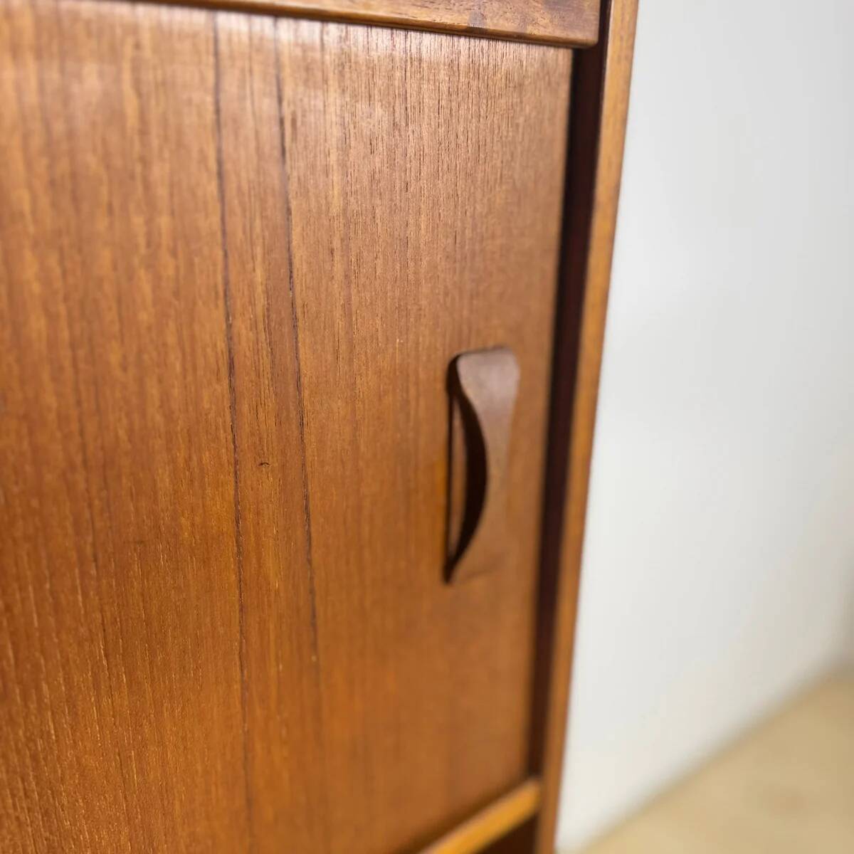 Danish teak bookcase from the 1960s with sliding doors