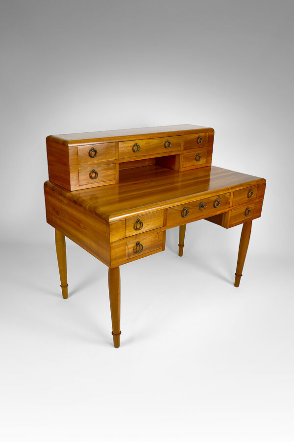 Bureau Art Déco en noyer, France, vers 1940