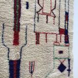 Beni Ouarain Berber carpet with blue, red and green coloured patterns 3.02x2.05m