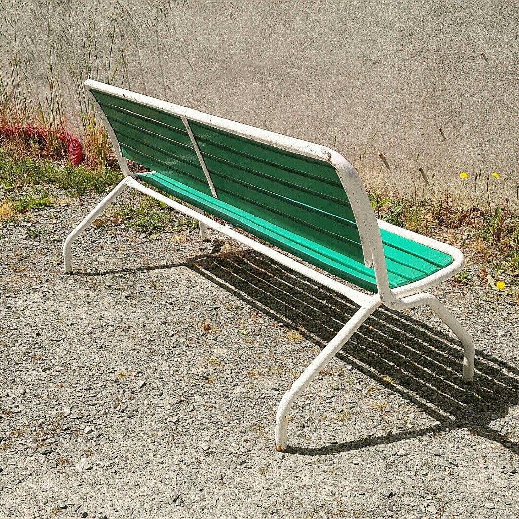 Bench wood and folding metal vintage year 60