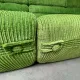 Modular green velvet corner sofa, 1970s