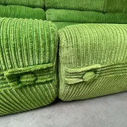 Modular green velvet corner sofa, 1970s