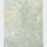 Moroccan Berber rug M'rirt mint green with engraved patterns 3x2.05m