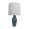 Blue ceramic incised table lamp, 1960s.