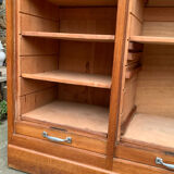 Antique oak tambour door filing cabinet, H120