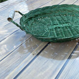 Green wicker basket
