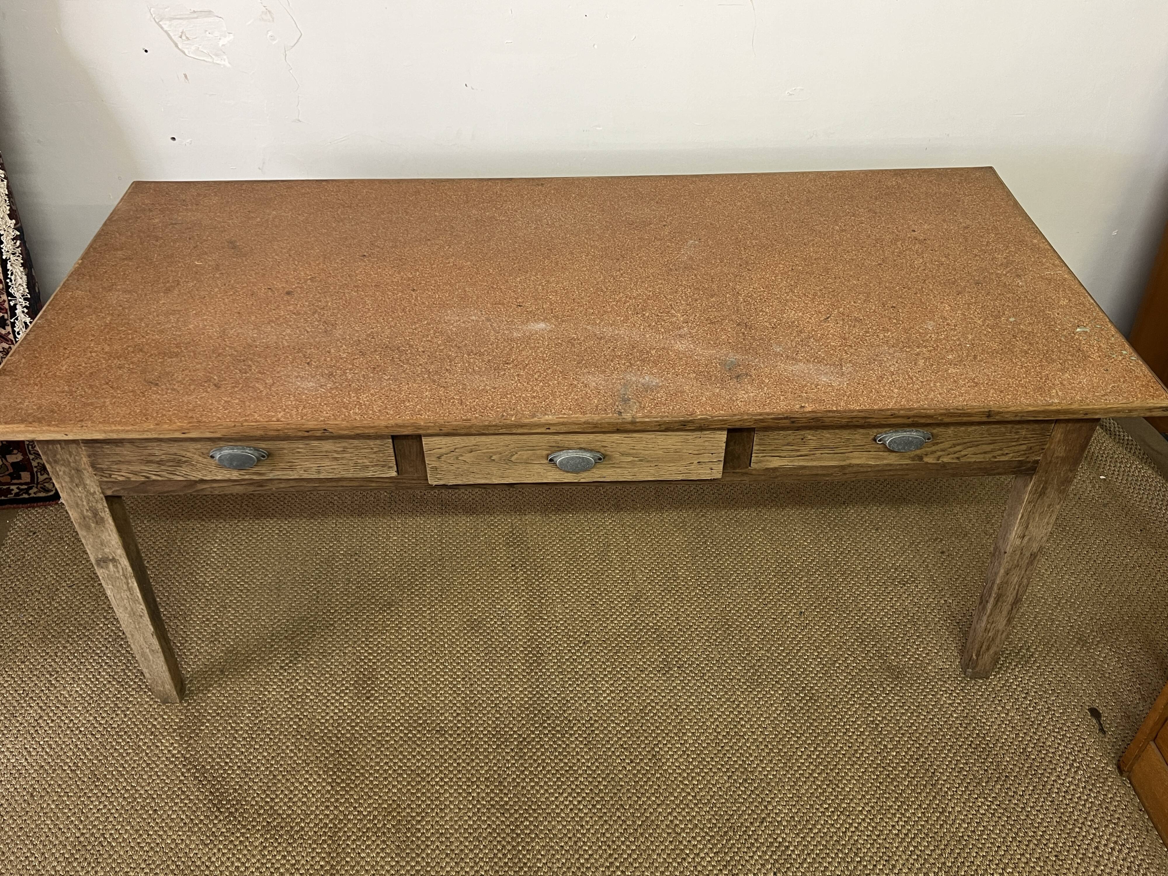 Vintage farm table 3 drawers