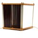 Leonardo Mosso 2 palisander and brass table lamps, Italy 1970s
