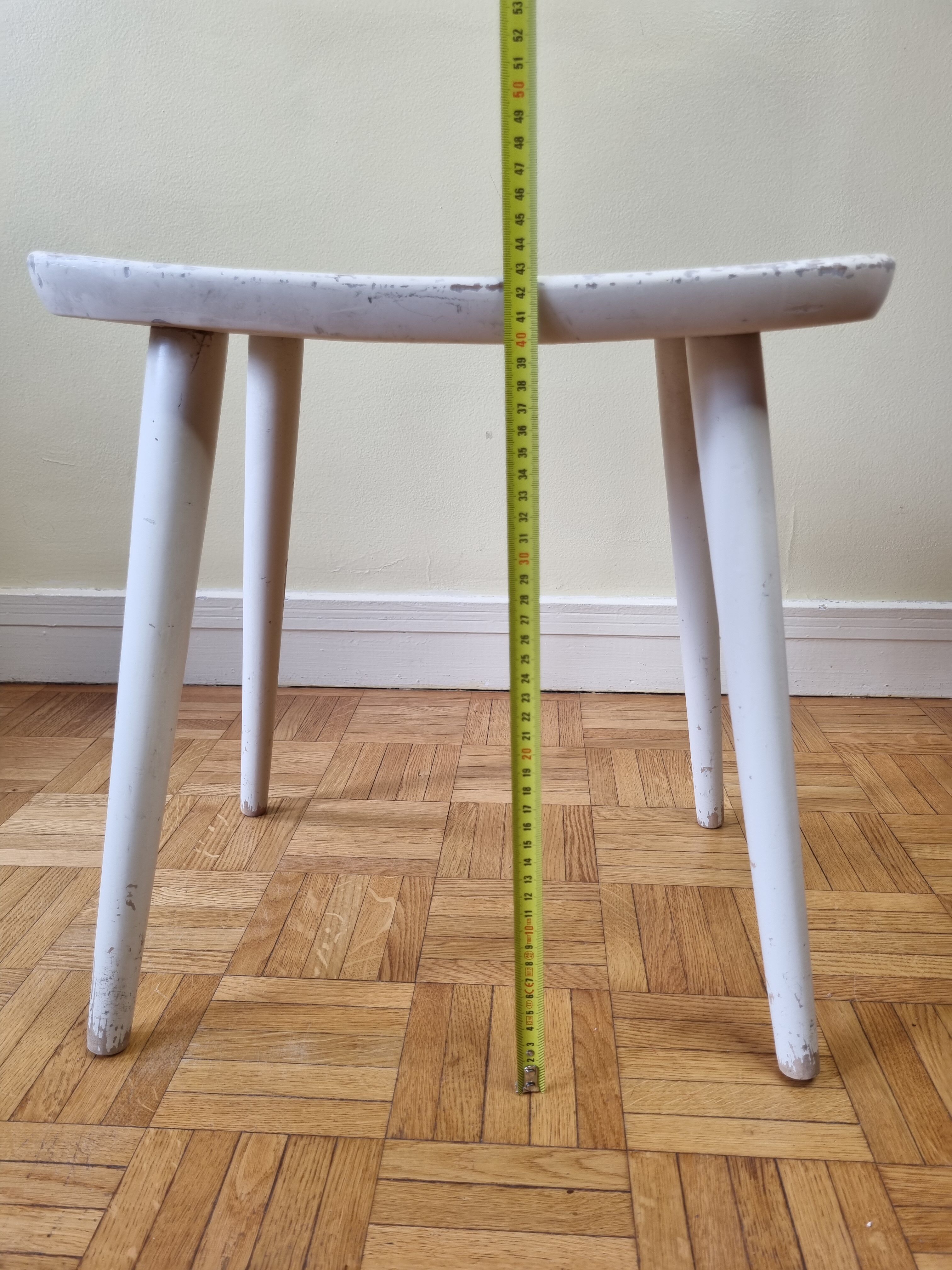 Stool "Pagoda" in solid wood, vintage