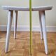 Tabouret "Pagode" en bois massif vintage