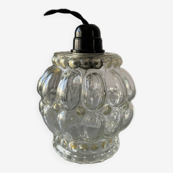 Portable lamp to place or hang vintage bubble glass