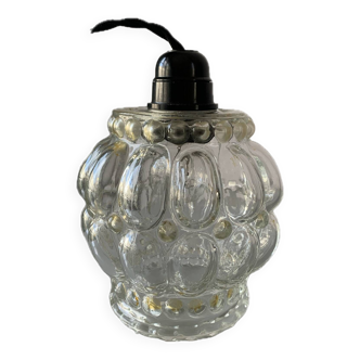 Portable lamp to place or hang vintage bubble glass