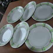 6 assiettes creuses Ceranord St Amand à carreaux
