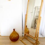 Vintage bamboo psyche mirror