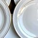 12 Corning dinner plates in white and gold porcelain