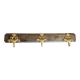 Coat rack wood 3 hooks cast iron metal gilded patinated deco dp 1122306