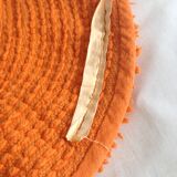 Petit tapis forme fleur année 70 vintage