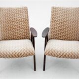 A pair of beige vintage armchairs, Jaroslav Šmídek for Jitona, Czechoslovakia, 1960s