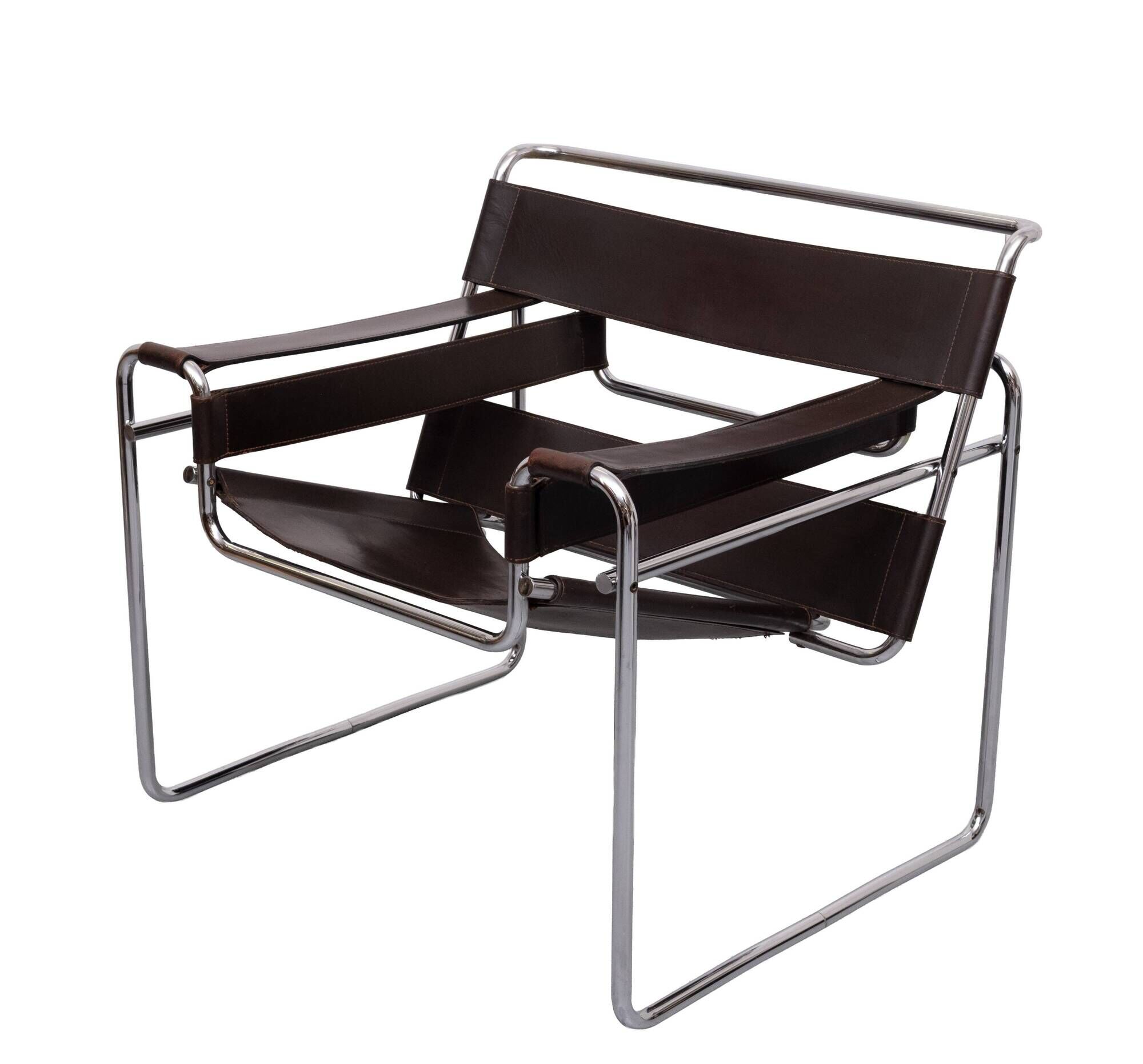 Wassily Dark Brown B3 Armchair Chair by Marcel Breuer for Gavina 1960s