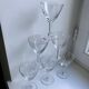 Lot 6 crystal wine glasses engraved 50s