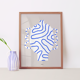 Pop-up Christmas 22 - Wall display white vase blue lines 50cm*70cm