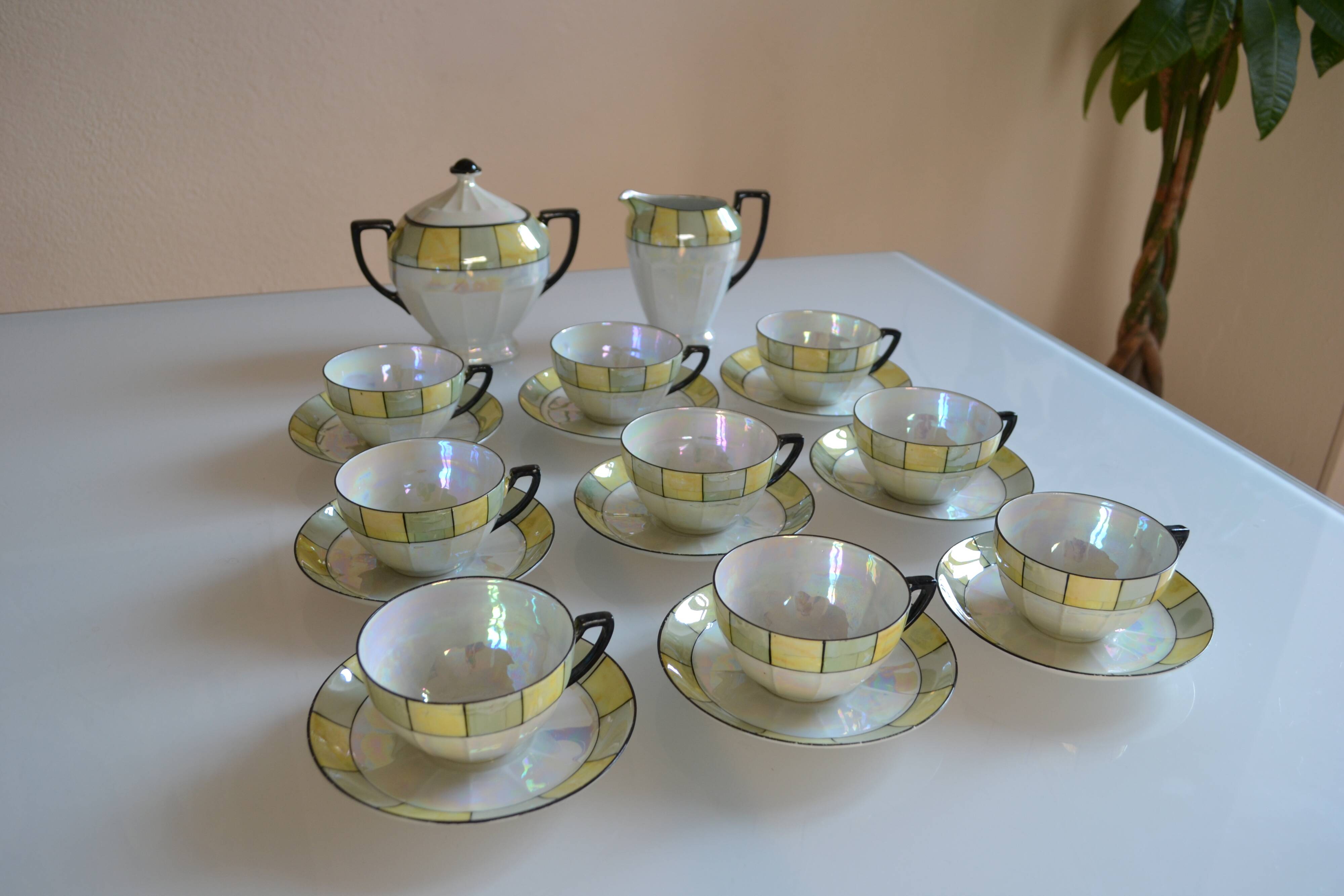 Art Deco porcelain tea or coffee set Czechoslovakia 1930