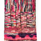 Berber rug Boujaad pink with colorful patterns 241x145cm