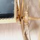 Vintage golden metal dessert on wheels