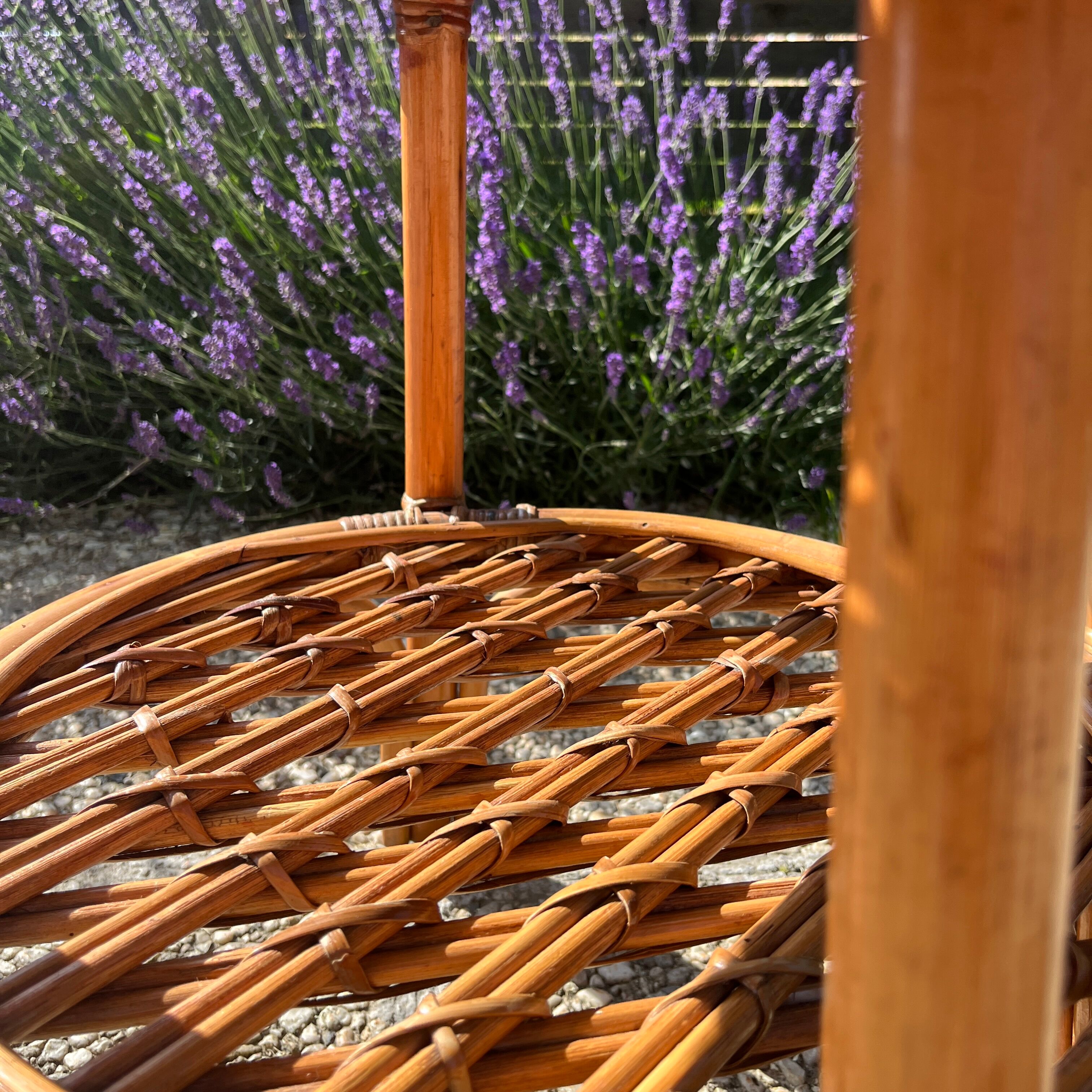 Rattan and bamboo coffee table
