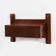 Mid-century Wall-mounted console in wood with brass details, Italy 1960s