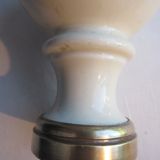 Twentieth art deco staircase ball in beige porcelain and gilded brass