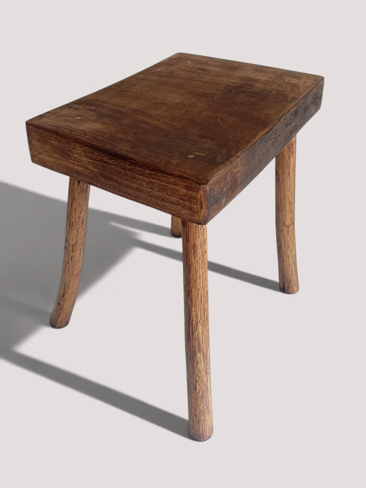Rustic European Solid Wood Accent Side Table or Stool